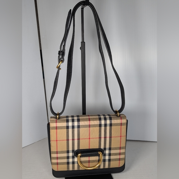 Burberry Vintage Check D Ring Crossbody Shoulder Bag - Picture 1 of 12